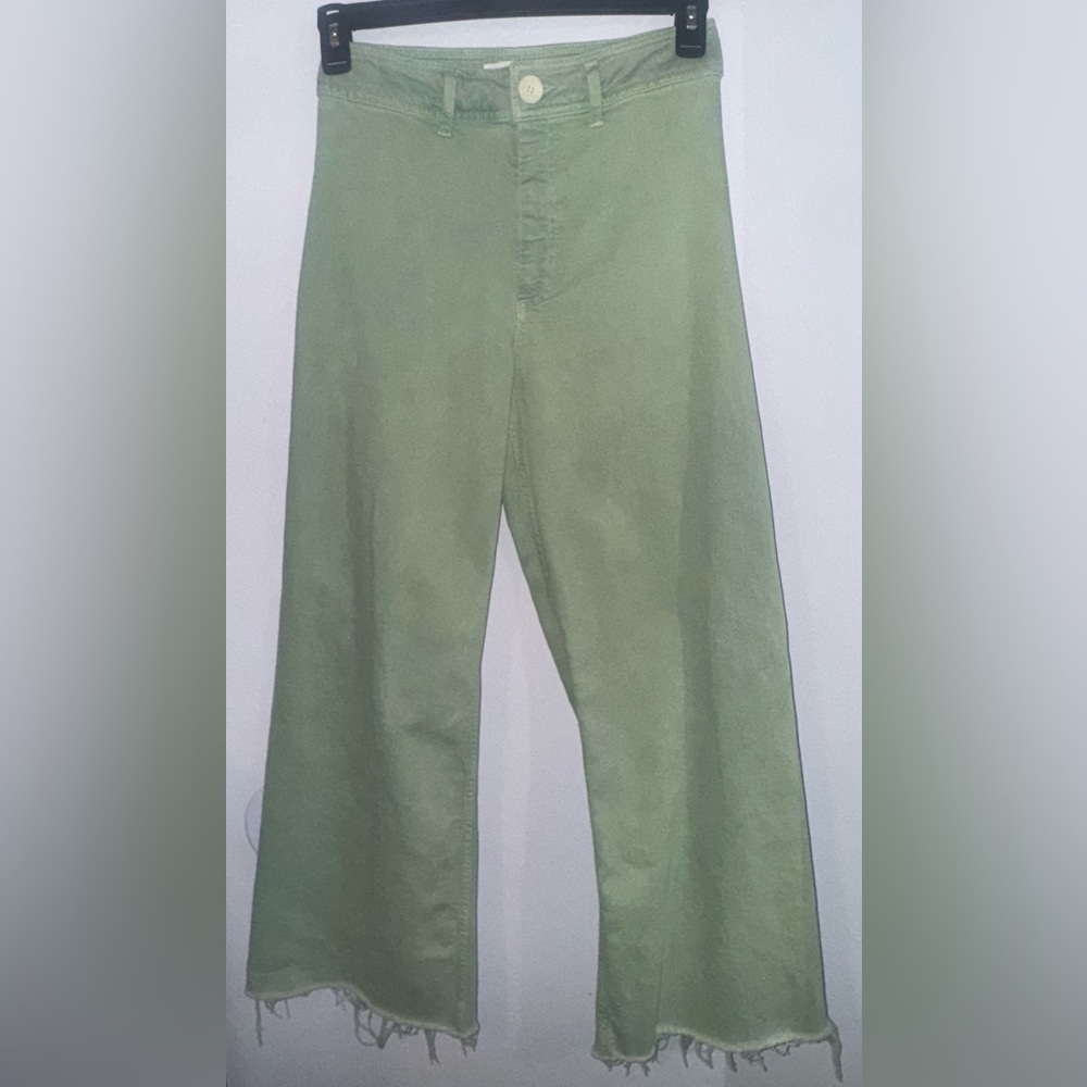 Zara Sage / Olive green High-waisted Wide-Leg Jeans